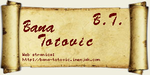 Bana Totović vizit kartica